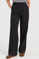BLACK ROMA KNIT STRAIGHT-LEG TROUSERS