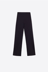 BLACK ROMA KNIT STRAIGHT-LEG TROUSERS