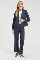 NAVY ROMA DENIM KNIT JACKET