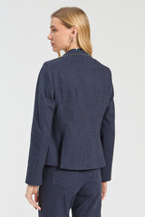 NAVY ROMA DENIM KNIT JACKET