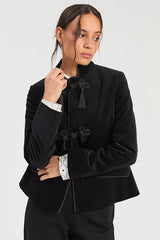 BLACK VELVET BRAIDED JACKET