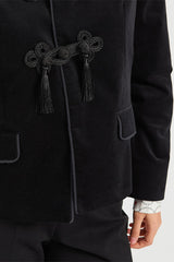 BLACK VELVET BRAIDED JACKET