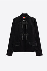 BLACK VELVET BRAIDED JACKET
