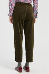 HUNTER GREEN VELVET HAREM TROUSERS