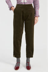 HUNTER GREEN VELVET HAREM TROUSERS