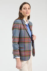 BLUE PINK PLAID JACKET