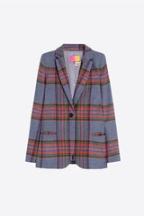 BLUE PINK PLAID JACKET