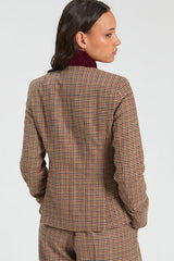 BURGUNDY HOUNDSTOOTH JACKET