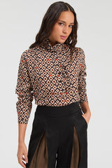 MARIQUITAS RUFFLES IKAT SHIRT