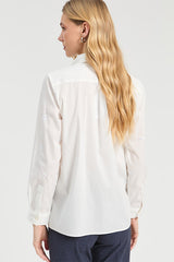 WHITE RHINESTONE FLOWER SHIRT