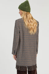 FRINGES CHECKED COAT