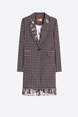 FRINGES CHECKED COAT