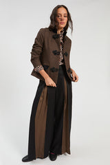 BROWN BLACK HERRINGBONE JACKET