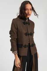 BROWN BLACK HERRINGBONE JACKET