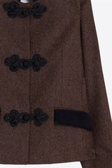 BROWN BLACK HERRINGBONE JACKET