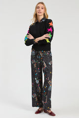 BLACK INTARSIA STARS JUMPER