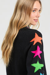 BLACK INTARSIA STARS JUMPER