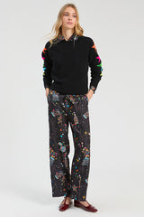 BLACK INTARSIA STARS JUMPER