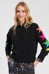 BLACK INTARSIA STARS JUMPER