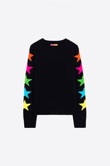 BLACK INTARSIA STARS JUMPER
