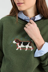 GREEN EMBROIDERYDOG JERSEY RAINCOAT
