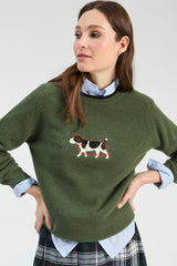 GREEN EMBROIDERYDOG JERSEY RAINCOAT