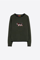 GREEN EMBROIDERYDOG JERSEY RAINCOAT