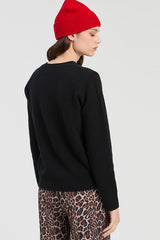 BROWN BLACK FAUX TWIN SET CARDIGAN