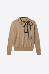 BLACK BEIGE BOW SWEATER