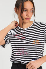 BLACK WHITE STRIPED T-SHIRT