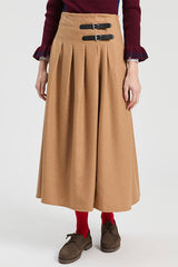 BEIGE TWEED LONG SKIRT
