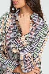 GEOMETRIC CIRCLE PRINT SHIRT