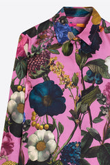 PINK FLORAL SILK SHIRT