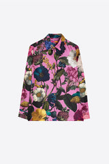 PINK FLORAL SILK SHIRT