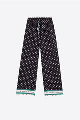 BLACK CHECKERED POLKA DOT TROUSERS
