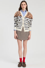 LEOPARD STRIPED CARDIGAN