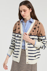 LEOPARD STRIPED CARDIGAN