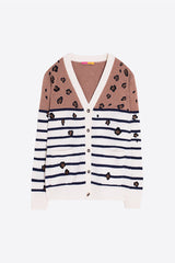 LEOPARD STRIPED CARDIGAN
