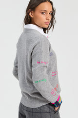 GREY WORDS SWEATER