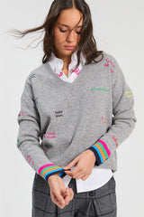 GREY WORDS SWEATER