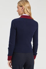 NAVY RIBBED JUMPER
