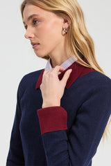 NAVY RIBBED JUMPER