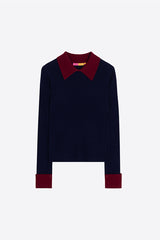 NAVY RIBBED JUMPER