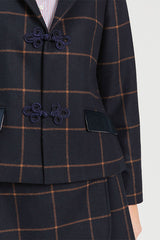 NAVY WOOL PLAID JACKET
