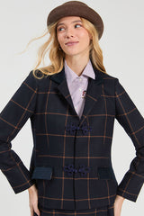 NAVY WOOL PLAID JACKET
