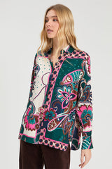 GREEN PINK PAISLEY SHIRT