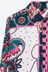 GREEN PINK PAISLEY SHIRT
