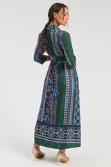 FRIEZES BLUE FLOWERS LONG DRESS