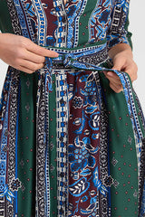 FRIEZES BLUE FLOWERS LONG DRESS