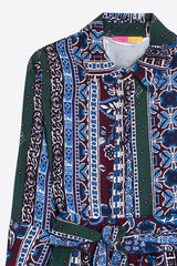 FRIEZES BLUE FLOWERS LONG DRESS